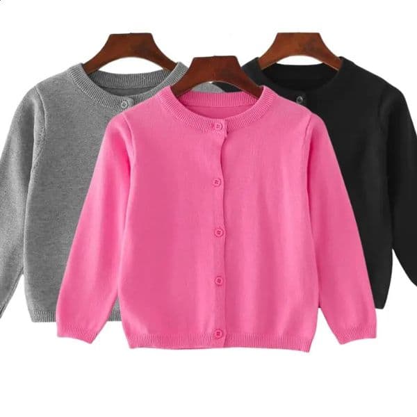 Girls Cardigan Sweater Coat Spring Autumn Children Casual Jacket Toddler Baby Kids Wool Knitted Cardigan For Boys 15 Years 250826BJ