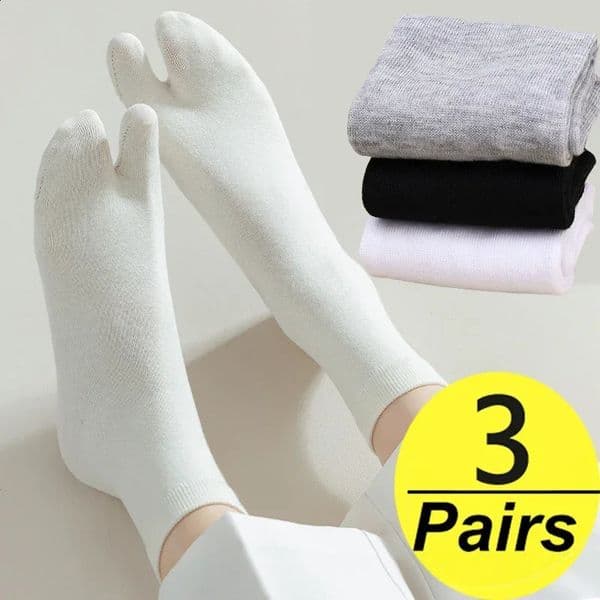 Fashion Japanese Style Tabi Toe Socks for Men Women Summer Fiber Two Finger Kimono Flip Flop Sandal Split Sock 250827