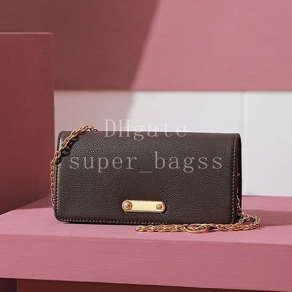 Wallett Onn Chain Lilyy Luxury designer bag 20.5CM handbag Monogram coated canvas grained leather Shoulder Bag Mirror quality crossbody bag with box LW03A1