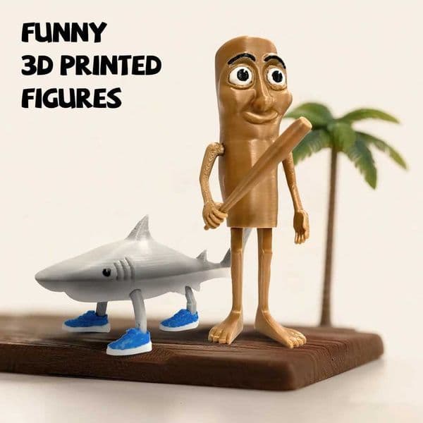 3D Printed Shark Figurine Tralalero Tralala Tun Tung Sahur Toy Classic of Mountains and Seas Figure Desktop Decor Birthday Gift W250827