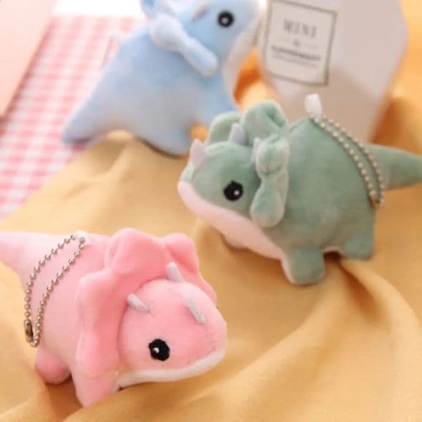 Lovely Soft Dinosaur Plush Keychain Plush Stuffed Cute Triceratops Keyring Cartoon Fashion Crocodile Bag Pendant Backpack Decor 251224BJ