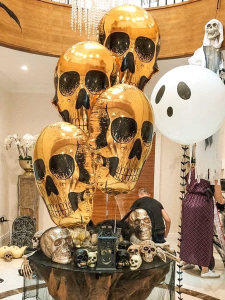 10pcsset Skull Foil Balloon Halloween Decoration Ghost Party Day of the Dead Horror Party Decoration Haunted House Party Decoration Z250827