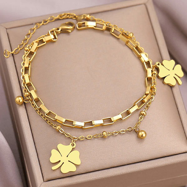 Designer Bracelet Luxury Bangle Jewelry Jewellery Palace Style Double Layer Fashion Titanium Steel Fade Resistant Adjustable Bracelet for Girls Elegant Gift