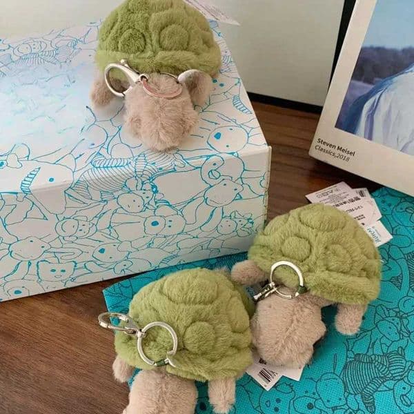 Mr Timmy Turtle Pendant Keychain Cute Girl Bag Doll Plush Toy Key Ring Cute Turtle Plush Toy Baby Doll Gifts X250826