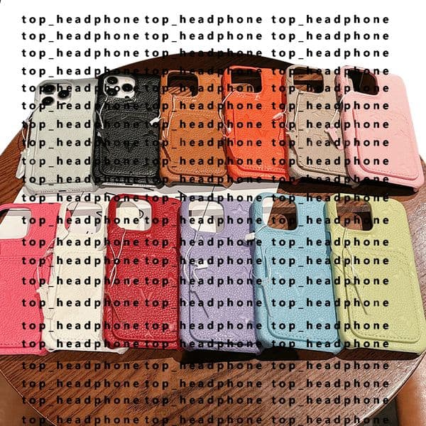 Luxury Leather Phone Cases For iPhone 17 16 15 14 plus 13 12 mini 11 Pro XR XS MAX 7 8 PLUS Letter Mobile Back Cover With Card Pocket iphone Case For Samsung S24 Ultra