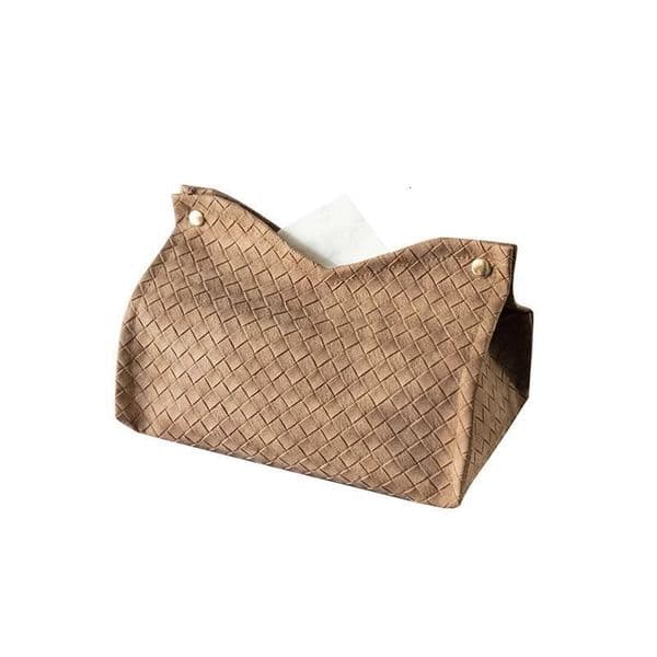 Woven Leather Tissue Living Room Coffee Table Napkin Storage Box for Guesthouses and Hotels