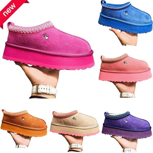 Tazz Slippers boots for Men Women Designer Tasman Snow Winter Sheepskin Boots Platform Fur Indoor Slipper Mens Womens Slides Ultra Suede Wool Ankle Booties Size 35-44