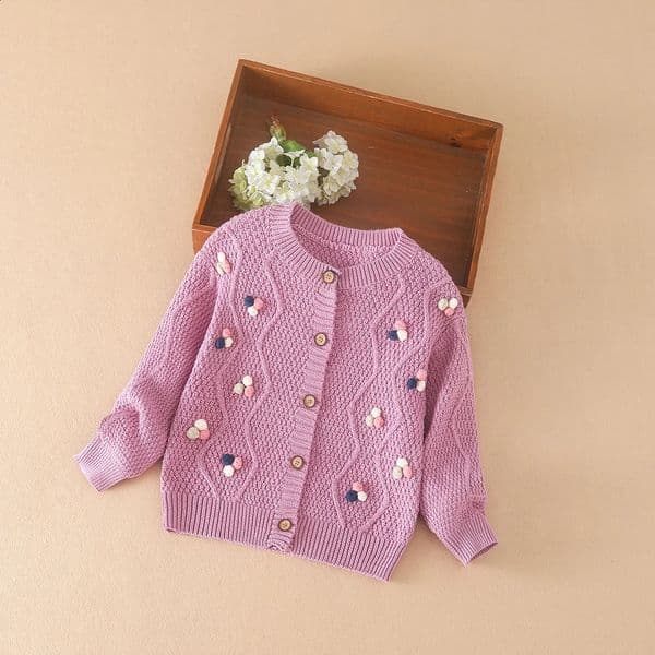 Baby Girls Knitting Sweaters Kids Cardigans ONeck Spring Autumn Sweater Cardigans Coat Children Cute Clothing 250827 M260310