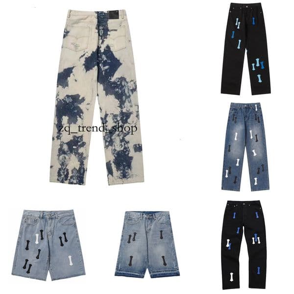 higher quality chromed jeans Designer jeans Men's pants Women's jeans Trends black flap biker Slim style Biker men's stacked Broken jeans baggy jeans edd 41