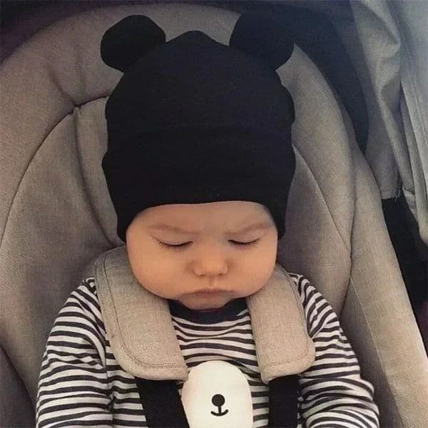 Baby Hat for Boys and Girls Spring Autumn Cute Ears Toddler Infant Cap Kids Love Papa Mama Print Beanies 250828
