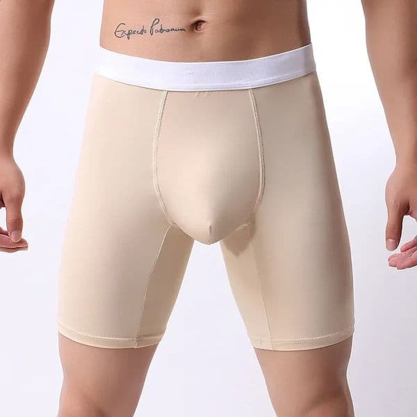 Mens underwear extended boxers High waist breathable ice silk fabric sports N369 250828BJ