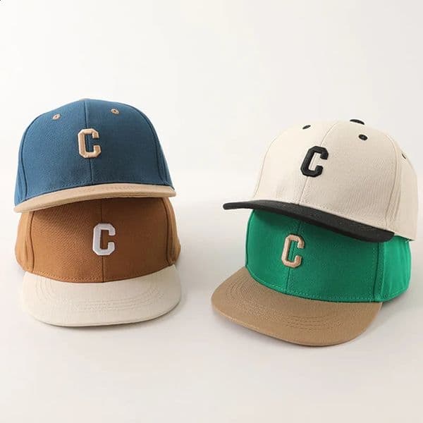 Fashion Kids FlatBrim Baseball Cap 38Year Children Patchwork ed Hat Boy Girl Sunshade Visors CLetter Baby Duck Tongue Cap250828BJ