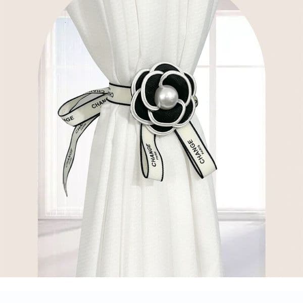 Tiebacks Camellia Flower Pair Set Sheer Curtain Buckle Decoration design Strap Accessories Tie Rope Hook