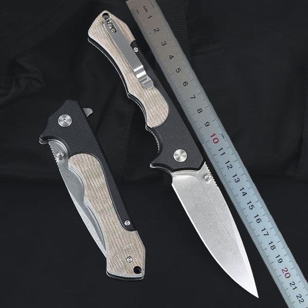 Top Quality M8844 Flipper Folding Knife 5Cr14Mov Stone Wash Drop folding knife Point Blade G10 with Stainless Steel Handle Outdoor Ball Bearing EDC Pocket Knives