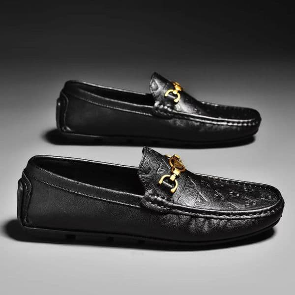 Leather Casual Brand Black Formal Dress Designer New Men Loafers Breathable Slip On Driving Shoes