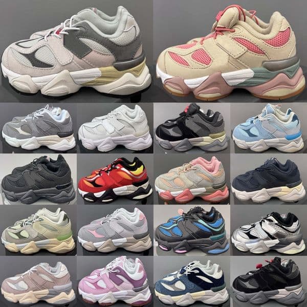 Kids 9060 Designer Sneakers N9060 Boys Girls Running Shoes Toddlers Children Sport Trainers Youth Outdoor Shoe Black White Beige Navy Pink Grey Blue Red Green 24-36