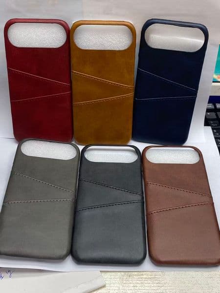 Credit ID Card Pocket PU Leather Back Cases For Iphone 17 Air 16 Plus 15 14 Pro Max 13 12 11 XR XS MAX X 8 7 Hard PC Plastic Slots Box Men Mobile Phone Cover