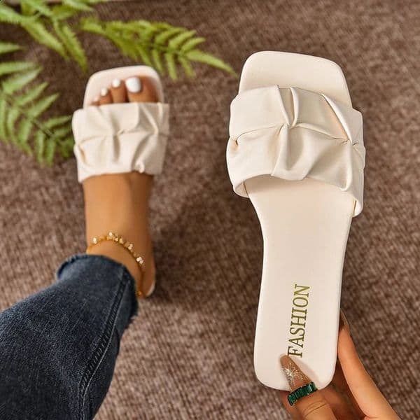 Womens Sandals Fashion Square Head Summer Shoes For Women Flat Korean Style Slippers Sandalias De Mujer Footwear 250820