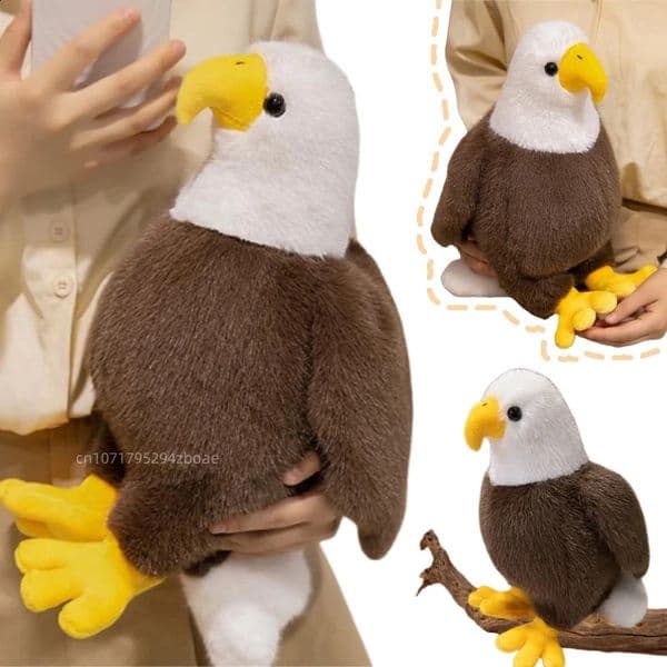 2560cm Simulation Cute Eagle Plush Doll Pillow Soft Huge Flying Wings Bird Stuffed Animal Home Decoration Gift For Children 250828 T260514