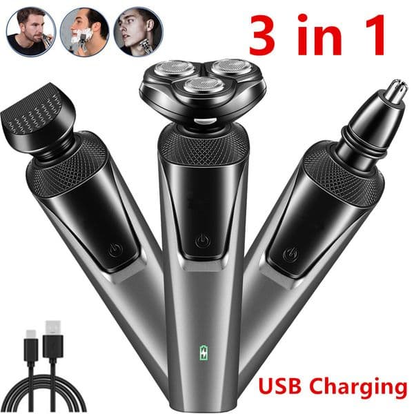 Luxury Electric Shaver Mens Razor Rotary Waterproof Pop-Up Trimmer Wet Dry Cordless Y260328