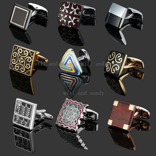 2026 New WHOLESALE For Men Redwood Carbon Fiber Vintage Pattern Cufflinks Sleeve Button Fashion French Mens Shirt Brass Enamel Cuff Links Fine Jewelry