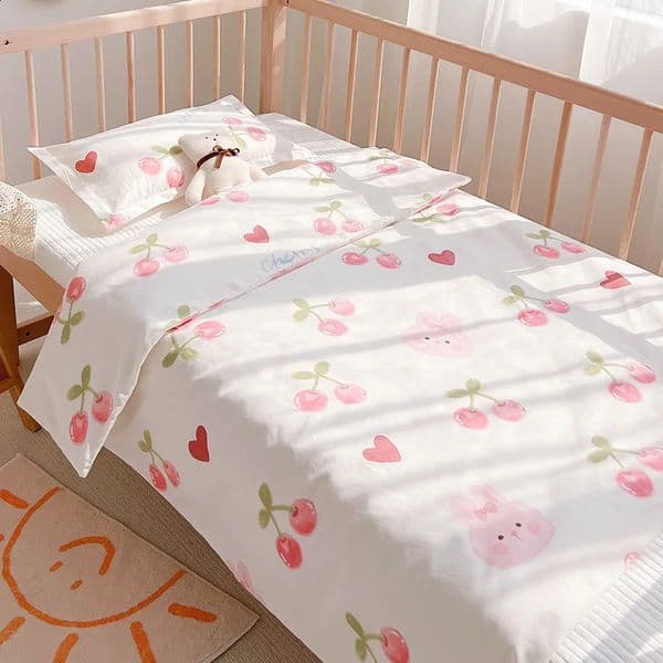 Cute Cartoon born Baby Cot Duvet Cover Case Infant Toddlers Cotton Quilt Children Beddings Set DF20 250828BANJIA