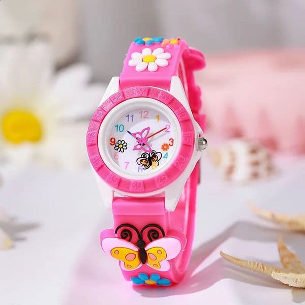 Childrens Watch Simple Digital Butterfly Hands Quartz Watches Casual Sports Purple Silicone Girls Clock Gift Wristwatch250828BJ