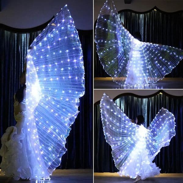 LED Isis Wings Glowing Wings Adult ren Belly Dance Costume Butterfly Wings for Halloween Christmas Party Stage Performance 250828BJ
