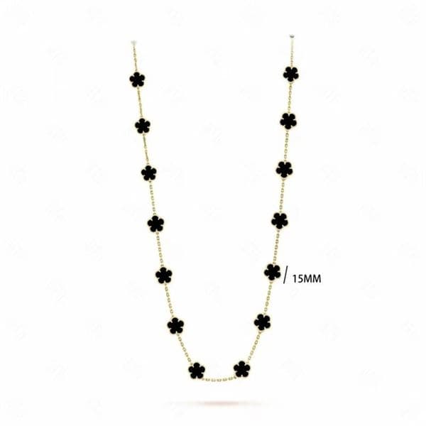 Vanly cleeff Jewelry Necklace 10 20 Flower Four Clover Green Red White Black Stainless Steel Material Classic Jewelry For Women High Quality Textured Gift Accessory