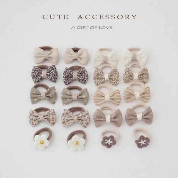 Childrens Headwear Hair Accessories for girls Cute Hair ties Lovely Hair Rope10Pcs/Lot Elastic Hair Bow Clips for Children250829BJ