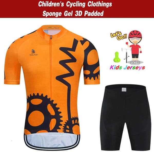Kids Cycling Clothing Bicycle Wear Short Sleeve Jersey with Shorts Set Boy Girl MTB Road Bike Suits Ropa De Ciclismo 250829BJ
