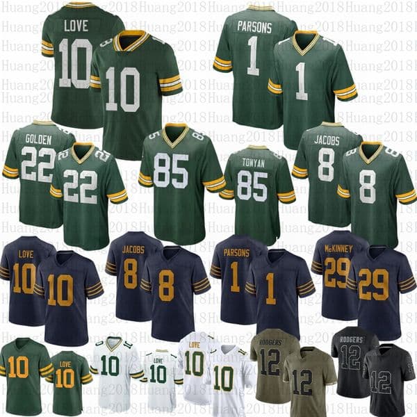2025 New Love Aaron Josh Jacobs Matthew Golden Micah Parsons Football Jersey Edgerrin Cooper Walker Doubs KRAFT Starr Wicks Musgrave Melton McKinney Jayden Reed