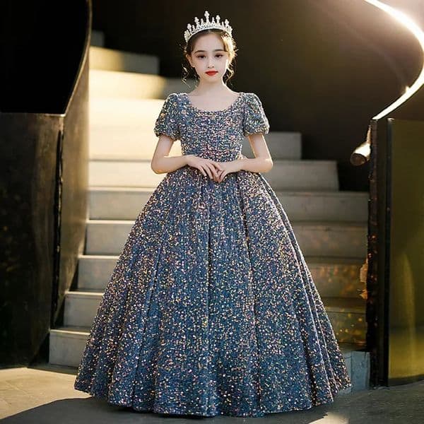 Kids Sequins Birthday Evening Dresses Clothing Elegant Girls Formal Prom Dresses Princess Long Gowns For Kids 250829BJ