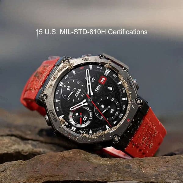 Smart Watch T Rex Bulit in GPS Compass Altimeter Barometric ATM IP K Waterproof AMOLED Bluetooth Call Smartwatch