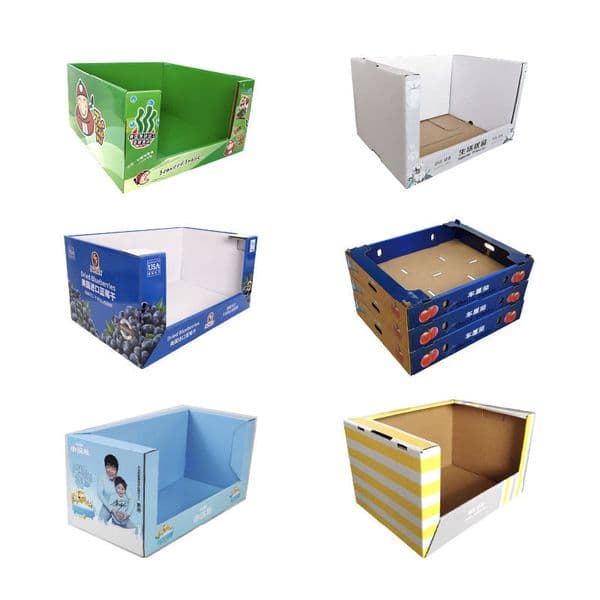 High-End Custom Corrugated Countertop Displays Supermarket Small Cardboard Box Matt Lamination Tear-off Counter Top Paper