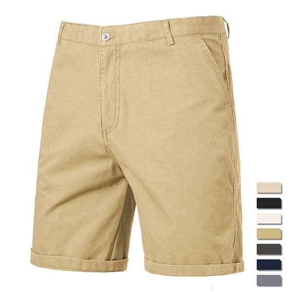 8 Colors Mens Cotton Casual Shorts Summer Business Knee Pants Classic Khaki American Style Streetwear Golf Beige 250829BJ