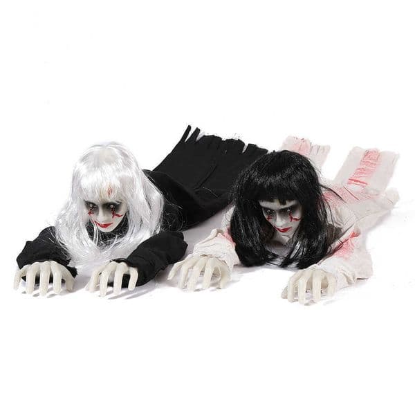 Halloween Decoration New Crawling Ghost VoiceControlled Female Ghost Electric LightUp Escape Room Prop Female Crawling Ghost T250829