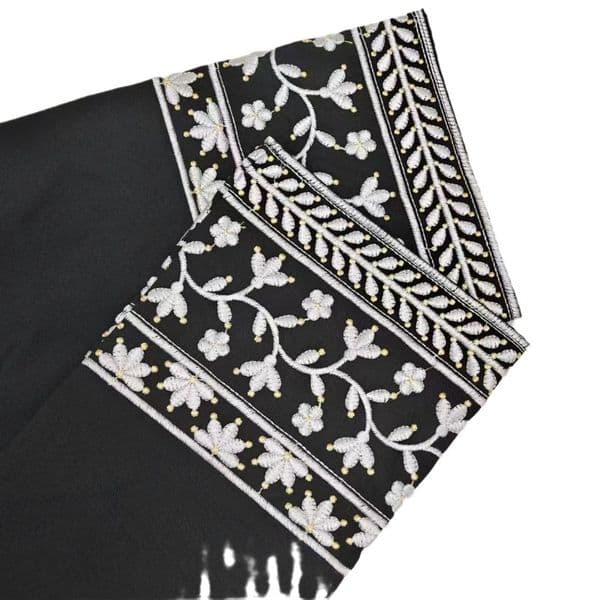 (689) Embroidery Elegant Fashion Round Neck Long Sleeve Plus Size Dress Swing Robe