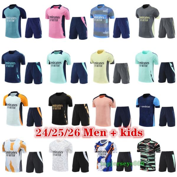 2025 2026 Arsen Madrids tracksuit Short sleeved training men kids soccer shirt shorts 24 25 26 football shirts kits maillot foot camiseta futbol