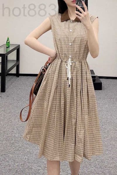 Urban Sexy Dresses Designer m i u 2025 New Women Dress Clothes Fashion Dinner Party High Quality Birthday Summer Sleeveless for NCDJ