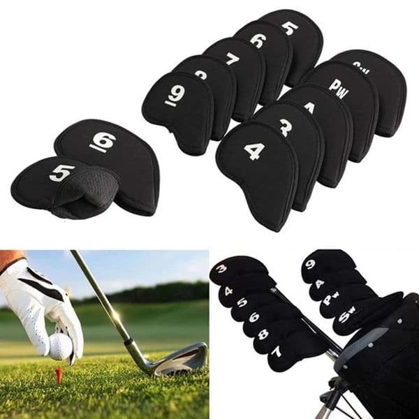 10Pcs Portable Golf Club Iron Head Covers Protector Golfs Head Cover Set Headcover Protector Golf Supplies 250829BJ