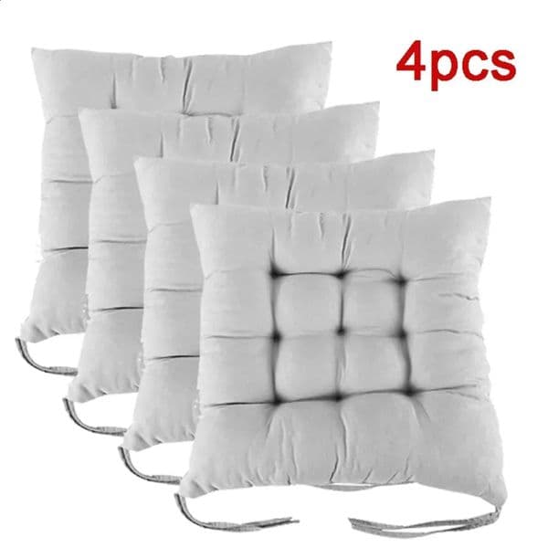 4PCS Square Dining Chair Cushion Thickened Non-slip Tether Living Room Office Chair Cushion Garden Sofa Cushion 40x40cm 250224