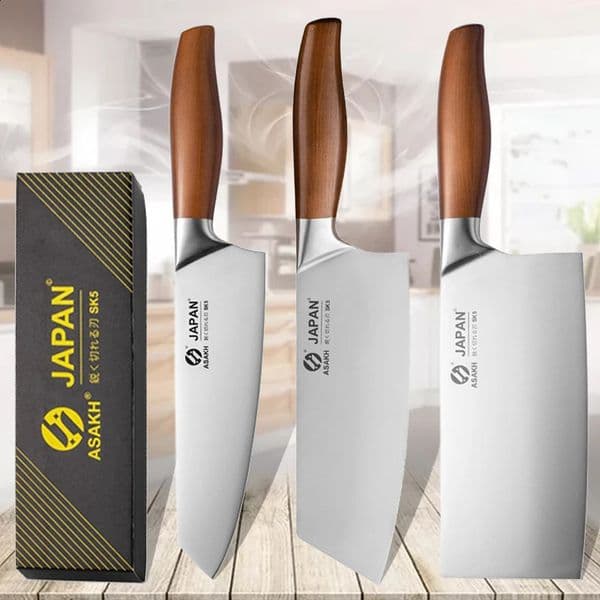 Japanese Kitchen Knives Set Stainless Steel Fish Fillet Meat Cleaver Chef Knife Sushi Knife Slicing Santoku Knife Cooking Tools 250225