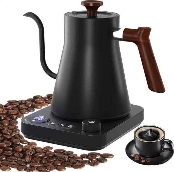900ML Electric Gooseneck Kettle1200W Hand Brew Coffee Pot Smart Teapot Temperature Control Pot Rapid Heating Kettle 110v/220v 250224