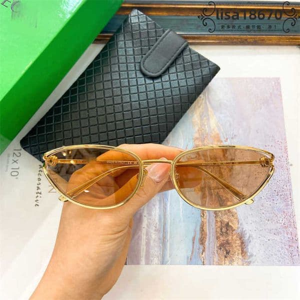 10A mirror quality Designer sun glasses Goggle Home New Style Female Star Same Style Cat Eye Sunglasses Personalized Fashion Metal Sunglasses Trendy b1330