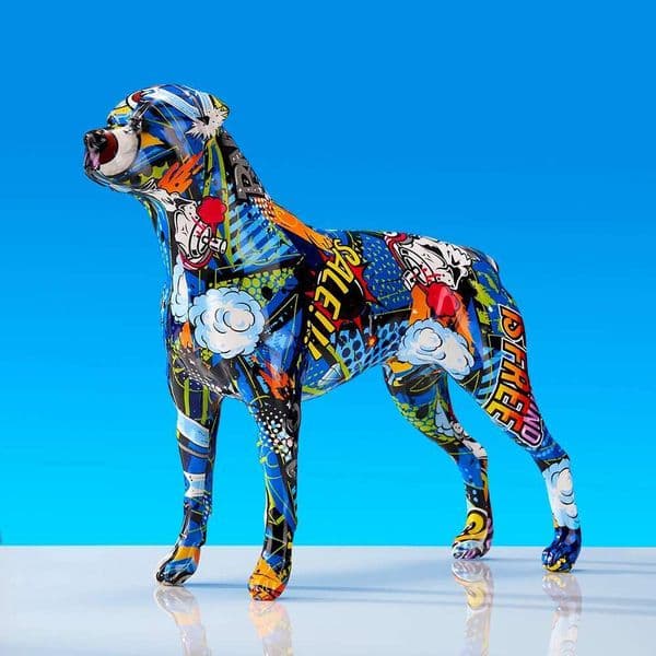 Creative Colorful Art Animal Rottweiler Resin Crafts Home Decoration Color Modern Simple Decoracion Hogar Moderno Ornaments