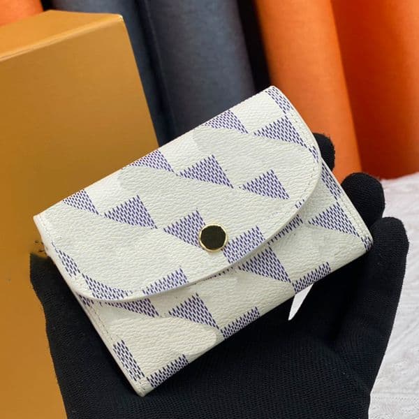 Luxurys Designer Plaid Card Bag Name Holder 6 color upscale women's purse Credit Card name holder Men's purse Purse with box Wallet Crossbody bag