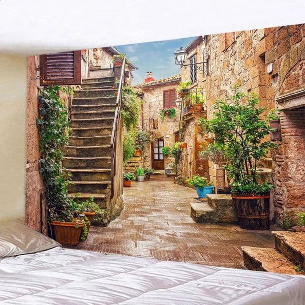 Outdoor Large Tapestry Street Landscape Bohemian Wall Mounted Family Room Decoration Aesthetics Beach Carpet Garden Poster 250225