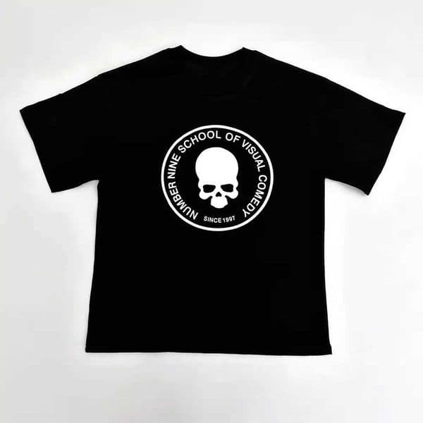 2024 Number Nine 04S Skull Print Y2K Printed Short Sleeve T-shirt Men and Women Dark European and American Top T High QualityT250228