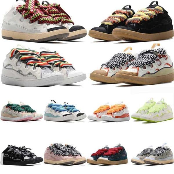 Luxury Designer Curb Casual Dress Shoes Leather Sneakers For Men Women Platform running shoe Graffiti Leopard Outdoor Mens trainers Sneaker Size 35-47 With